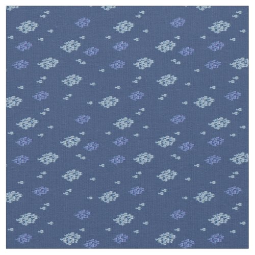 Navy Blue texture with Blue_Fish Fabric