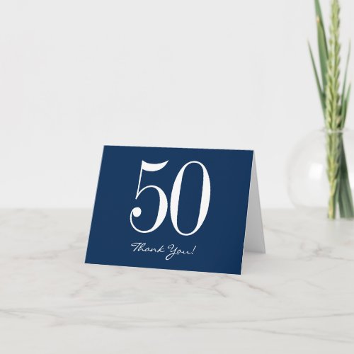 Navy Blue Thank You Cards _ Modern Blue White