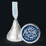 Navy Blue Thank You Hand Lettering Wreath Wedding Hershey®'s Kisses®<br><div class="desc">Add these fun and sweet thank you Hershey kisses wedding favors to your event's gift basket. It features a hand-lettered thank you quote with foliage accents on a red background. These edible Hershey kisses will be perfect for weddings,  bridal showers,  baby showers,  birthdays and so much more.</div>
