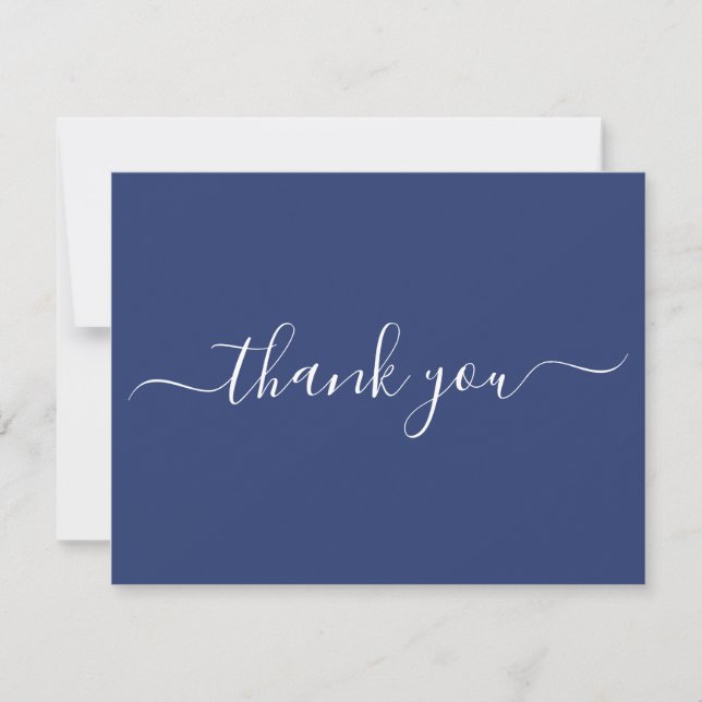 Navy Blue Thank You Note Card (Front)