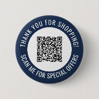 Navy Blue Thank You & Scan Me Promotional QR Code