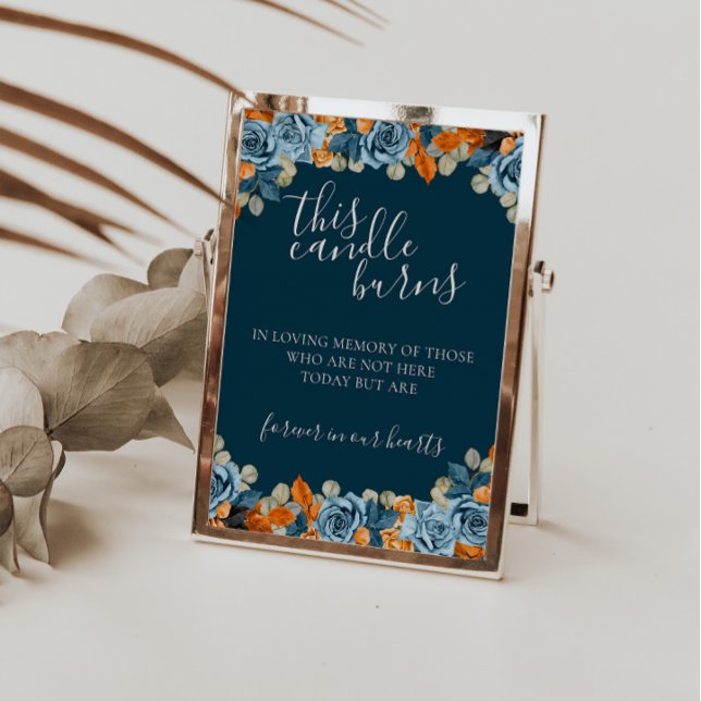 Navy Blue This Candle Burns In Loving Memory Sign (Creator Uploaded)