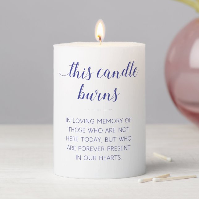 Navy Blue This Candle Burns Wedding Memorial (In Situ)