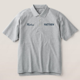 Navy Blue Thread Dog Training Business Name Embroidered Polo Shirt