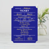 Navy Blue Ticket Police Graduation Invitations (Standing Front)