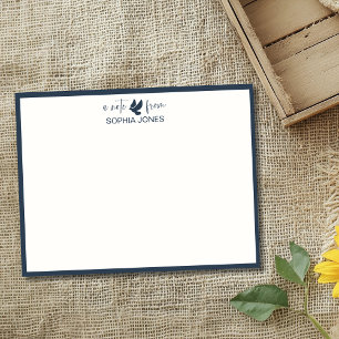 Navy Blue Timeless Dove Stationery Note Card