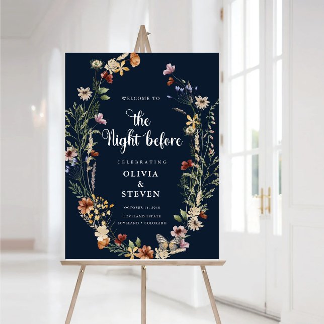 Navy Blue Tiny Wildflower The Night Before Foam Board (Creator Uploaded)