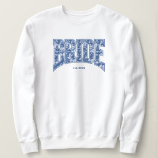 Navy Blue Toile BRIDE Engagement Shower Bach Party Sweatshirt