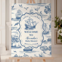 Navy Blue  Toile Nautical Baby Shower