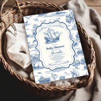 Navy Blue Toile Nautical Baby Shower
