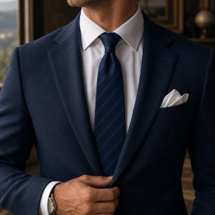 Navy Blue Tonal Diagonal Stripe Neck Tie