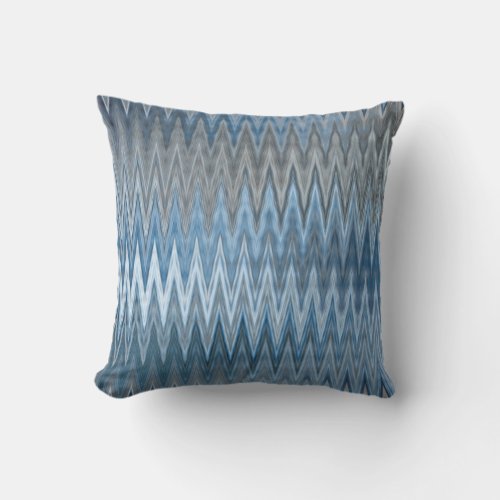 Navy Blue Trendy Wavy Pattern Outdoor Pillow