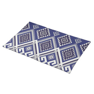 Navy Blue Tribal Motif Surface Pattern Cloth Placemat