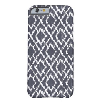 Navy Blue Tribal Print Ikat Geo Diamond Pattern Barely There Iphone 6 Case by SharonaCreations at Zazzle
