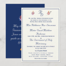 Navy-Blue Two Hearts Catholic Wedding