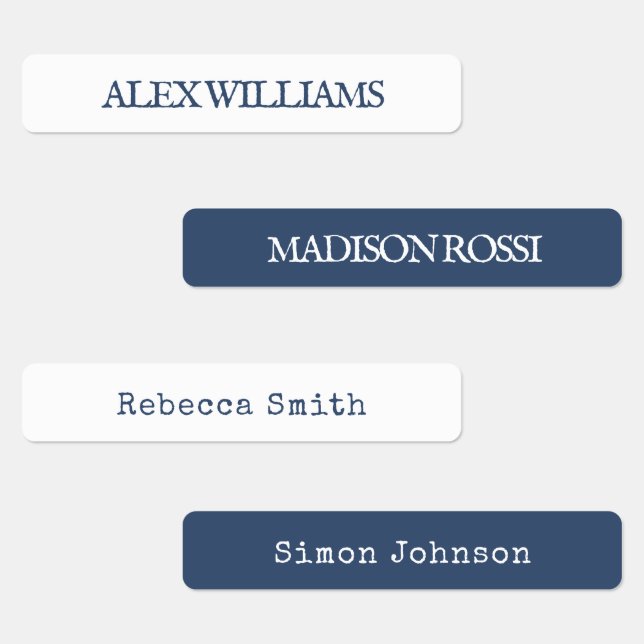 Navy Blue Typewriter | Waterproof Name Labels (Group)