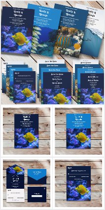 Navy Blue Underwater Sea Fish Coastal Collection