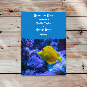 Navy Blue Underwater Sea Fish Summer wedding Save The Date