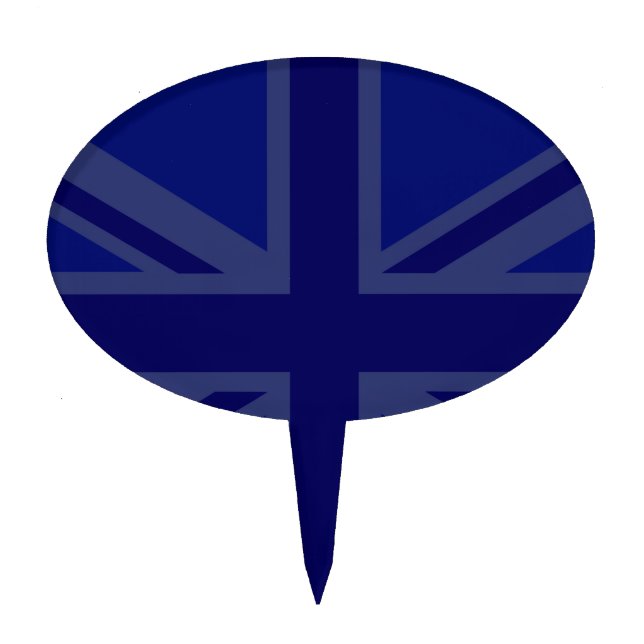 NAvy Blue Union Jack Decor Cake Topper (Front)