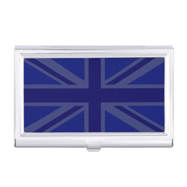 NAvy Blue Union Jack Decor Case For Business Cards (Front)