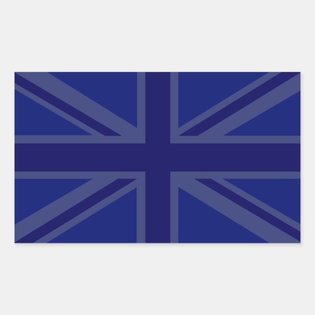 NAvy Blue Union Jack Decor Rectangular Sticker (Front)