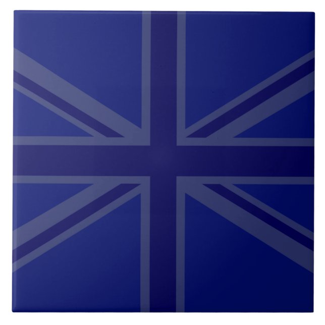NAvy Blue Union Jack Decor Tile (Front)