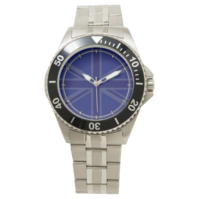 NAvy Blue Union Jack Decor Watch (Front)