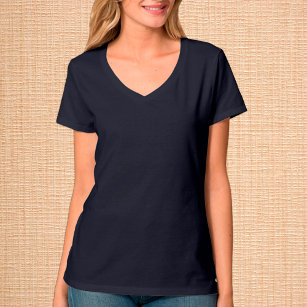 Navy Blue V-Neck T-Shirt / Customize