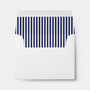 Navy Blue Vertical Stripe Lined Envelope