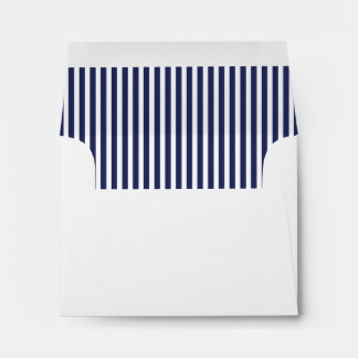 Navy Blue Vertical Stripe Lined Envelope