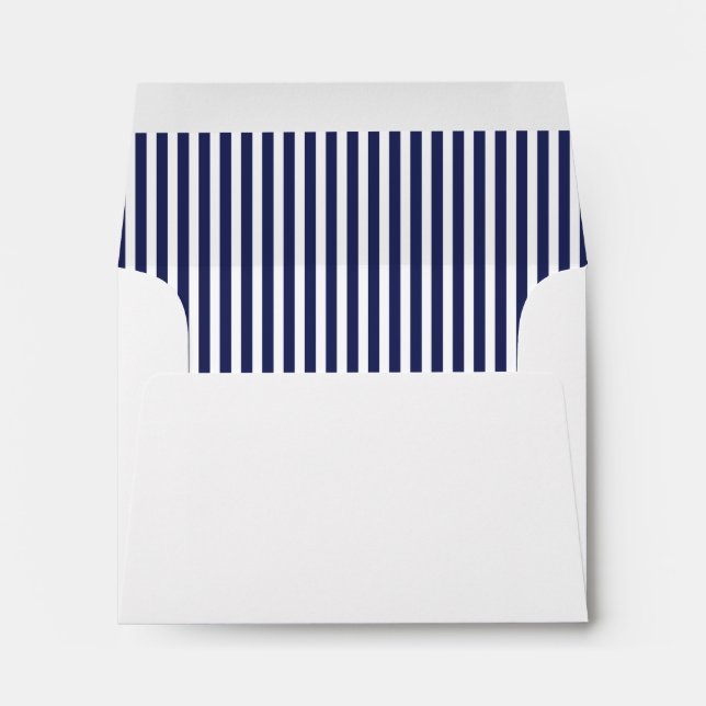Navy Blue Vertical Stripe Lined Envelope (Back (Bottom))