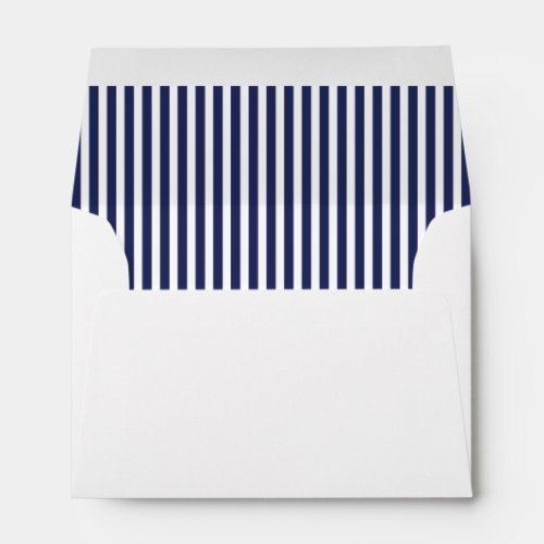 Navy Blue Vertical Stripe Lined Envelope