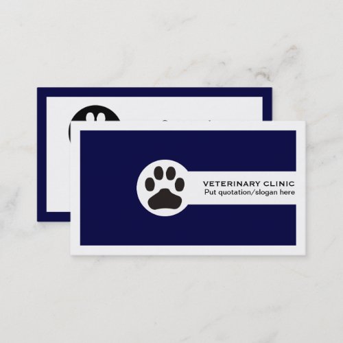 Navy blue VetVeterinary Clinic minimalist Business Card