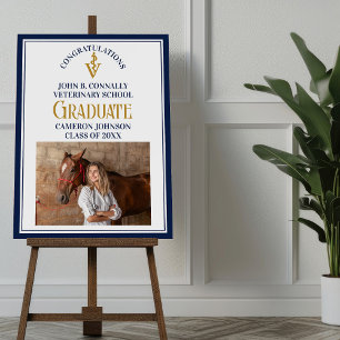 Navy Blue Veterinary School Photo Graduation Party Foam Board