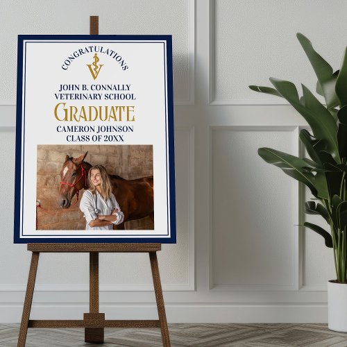 Navy Blue Veterinary School Photo Graduation Party