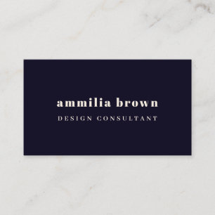 Navy Blue   Vintage Retro Minimalist Trendy Design Business Card