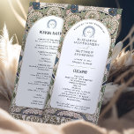 Navy Blue Vintage Wedding Program Art Nouveau<br><div class="desc">Introducing the editable Vintage Wedding Program by Alphonse Mucha, now available on Zazzle! This elegant program is the perfect way to guide your guests through your special day. The Vintage Wedding Program features a beautiful Art Nouveau design by the legendary Alphonse Mucha. The design's soft colors and intricate details are...</div>
