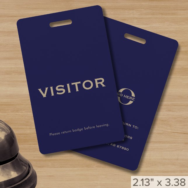 Navy Blue Visitor Badge Corporate Logo (Creator Uploaded)