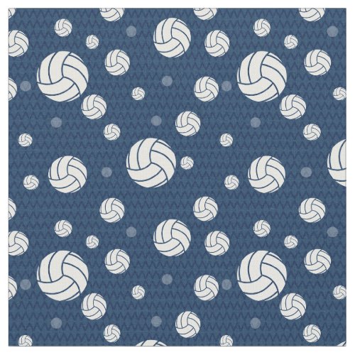 Navy Blue Volleyball Chevron Patterned Fabric