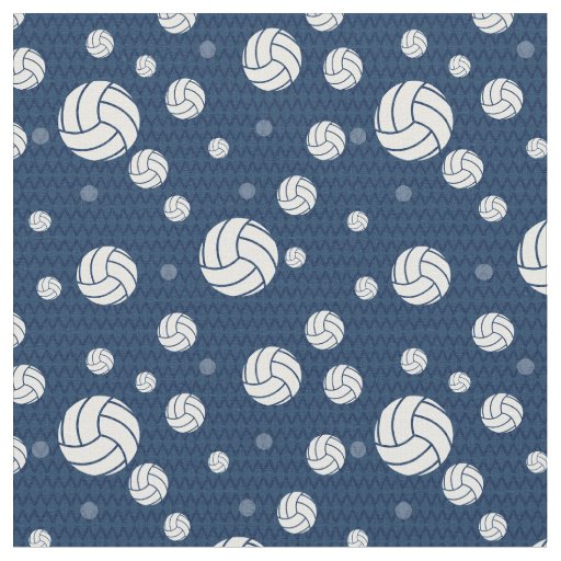 Navy Blue Volleyball Chevron Patterned Fabric | Zazzle.com