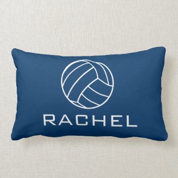 Navy Blue Volleyball Pillow by RelevantTees at Zazzle