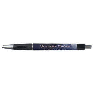  Navy Blue Watercolor Abstract Blush Pink Script Pen