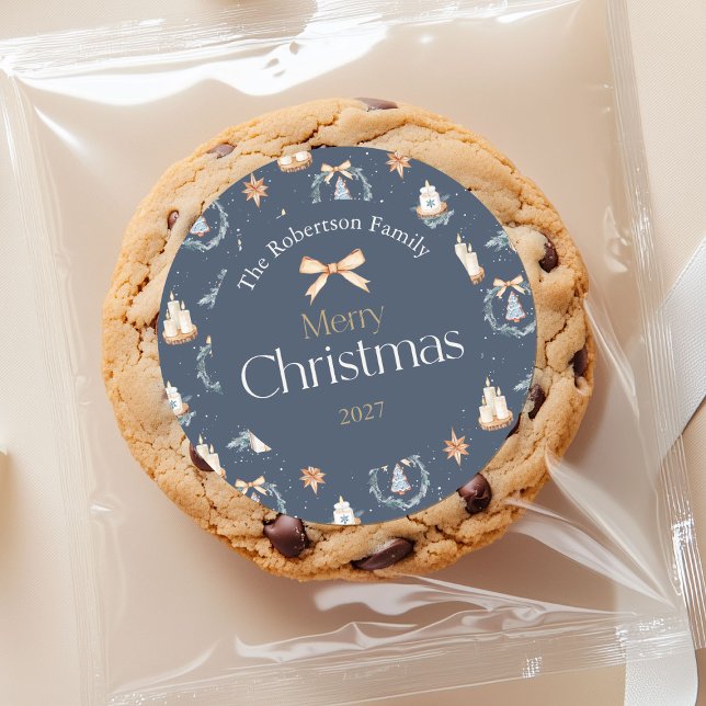 Navy Blue Watercolor Christmas Sticker (Creator Uploaded)