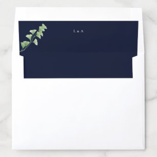 Navy Blue Watercolor Greener Modern Envelope Liner