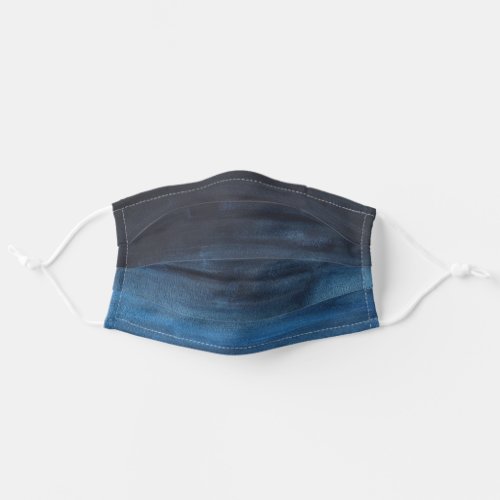 Navy Blue Watercolor Ombre Masculine Dark  Adult Cloth Face Mask