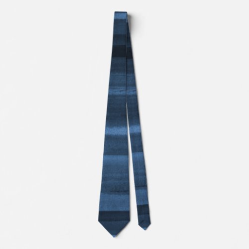 Navy Blue Watercolor Ombre Neck Tie