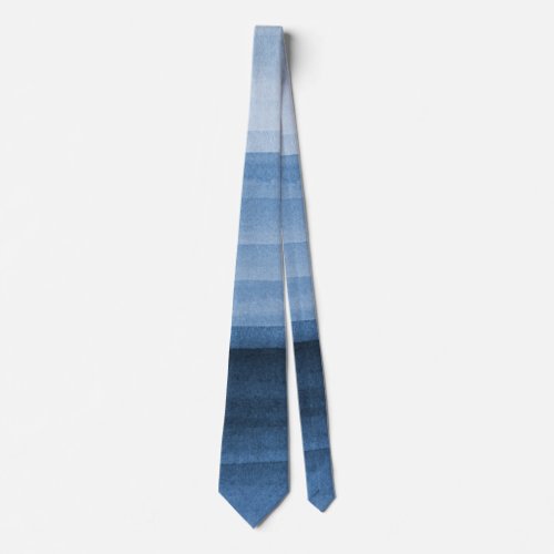 Navy Blue Watercolor Ombre Neck Tie