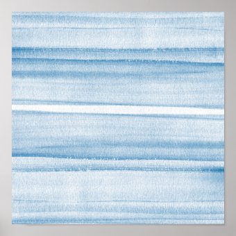 Navy Blue Watercolor Ombre Poster | Zazzle