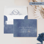 Navy Blue Watercolor RSVP w/ Return Address Crest  Envelope<br><div class="desc">Beautiful navy blue watercolor and monogram wedding RSVP envelope with printed return address coordinating our "Navy Blue Watercolor Wedding Monogram" RSVP cards. NOTES: 1) the default "A2" envelope size selected fits our coordinating 3.5" x 5" RSVP card size, if you make changes on the RSVP card size, please make sure...</div>