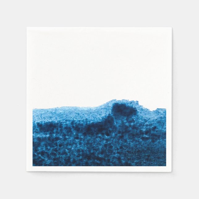Navy Blue watercolor swish Napkins (Front)